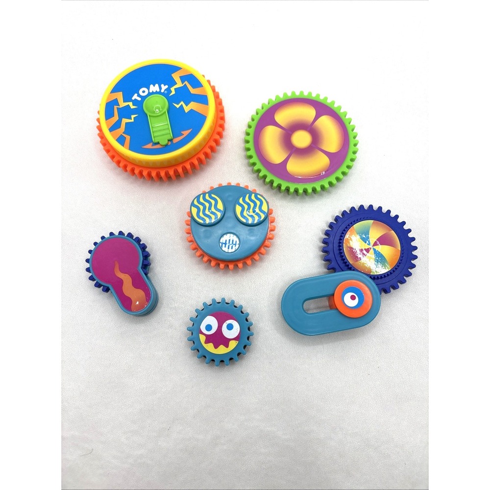 Vintage 1999 TOMY Gearation Refrigerator Magnet Set 6 Works 90's Y2K Fridge